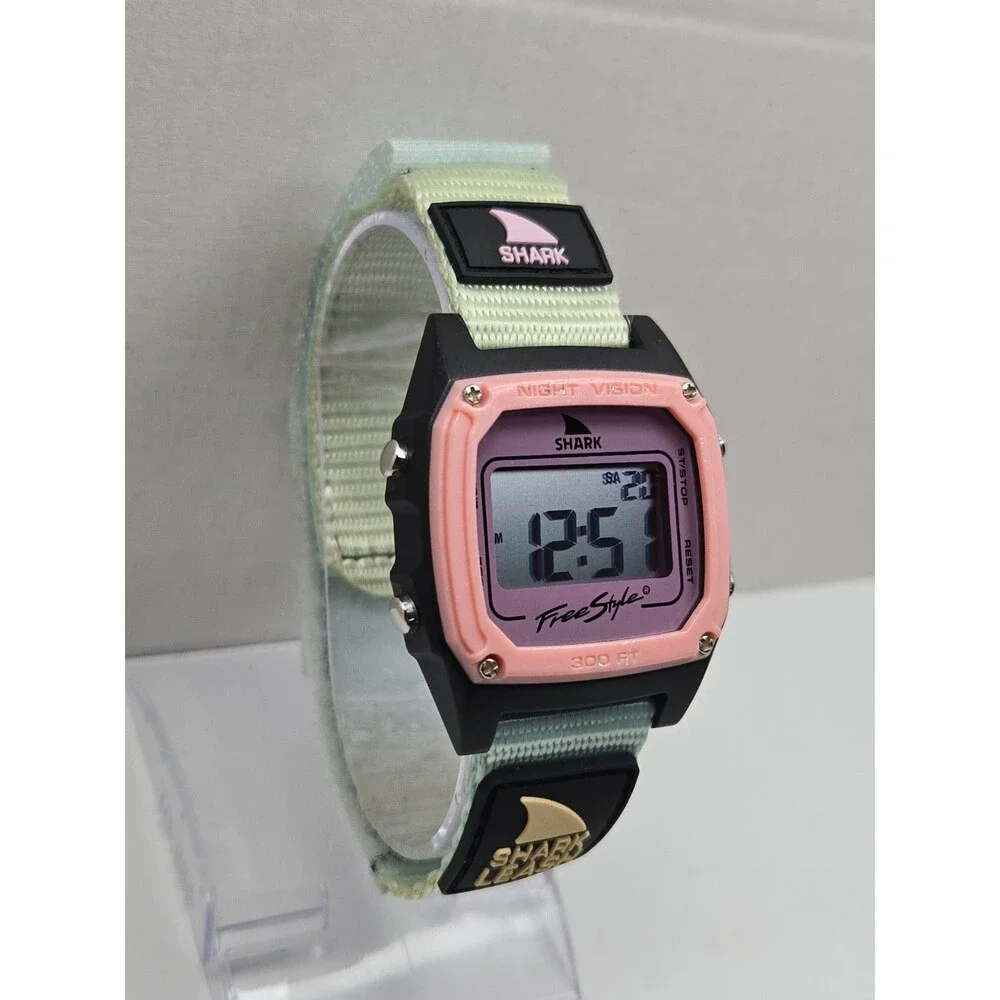 Freestyle Shark Classic Leash Rose Tea Pink Night Vision Watch New Battery 300FT
